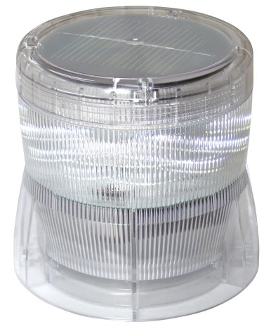 日恵製作所（NIKKEI）　VM10S-BW　白　ニコソーラー（充電電池式）　ソーラー式LED回転灯　φ105
