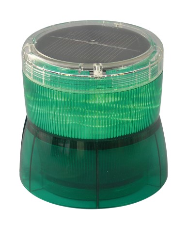 日恵製作所（NIKKEI）　VM10S-DG/3　緑　ニコソーラー（キャパシタ式）　（3点留め固定仕様）　ソーラー式LED回転灯　φ105