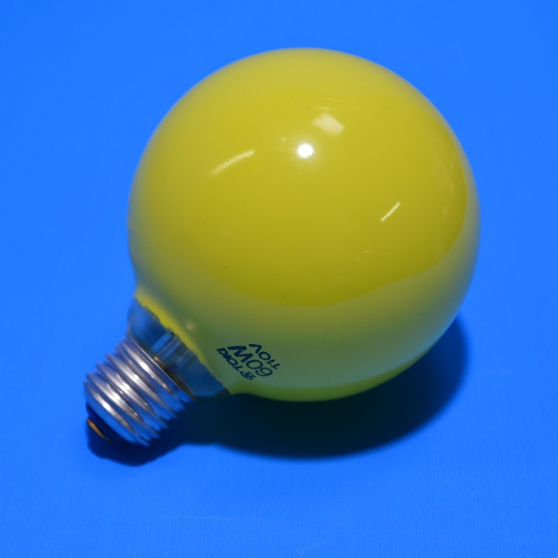 東輝（TOKI）　G95　110V60W　黄色　E26　カラーボール電球　（GC110V60WG95Y）