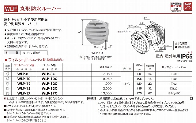 通販 | 日東工業 WLP-13 ライトベージュ・WLP-13C クリーム 丸形防水