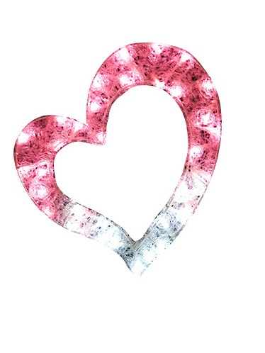 クリスタルグロー・ハート（小）　PHEARTS　ピンク×ホワイト　2Dモチーフライト