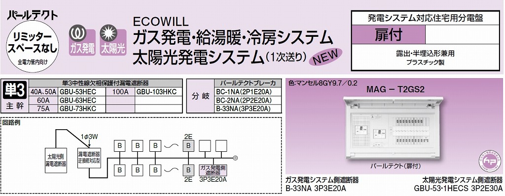 テンパール工業 MAG37223IT2B3 発電システム対応住宅盤 扉付 75A 22+3