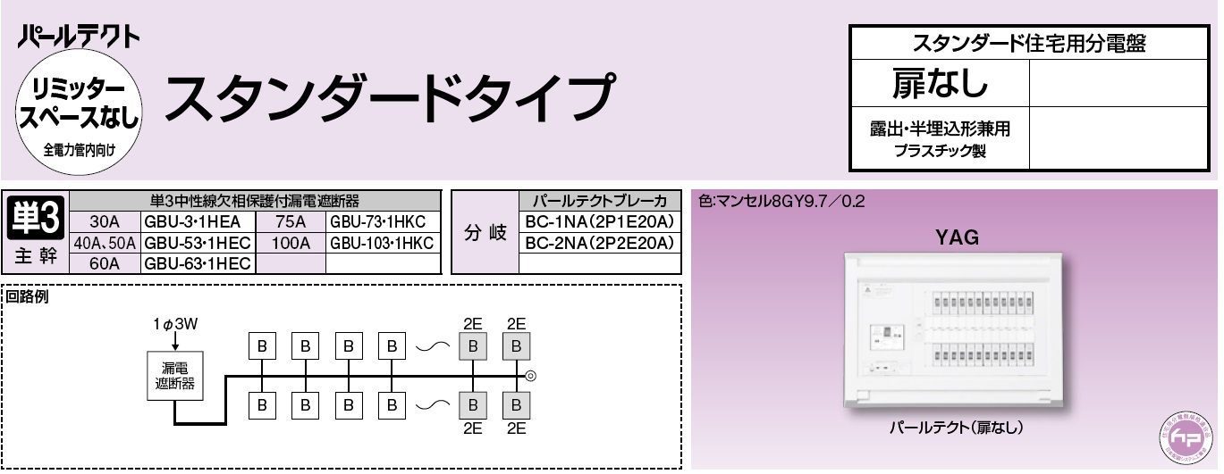 通販 | テンパール工業 YAG31036 スタンダード住宅分電盤 扉なし