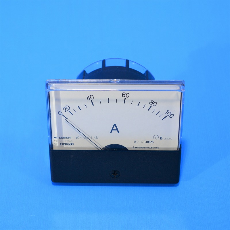 三菱　角型計器　交流電流計　YS-208NAA 5A　0-100A　100/5A　B