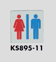 光　室名プレート　KS895-11　男性・女性全身　80×80mm　片面　ステンレス鏡面