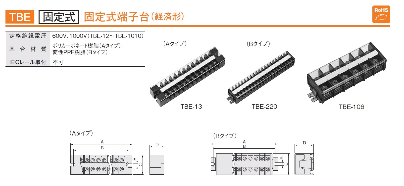 日東工業 TBE-230 固定式端子台 Bタイプの激安通販 | 端子台 | 日東工業 ブレーカ・開閉器・端子台 省エネ関連機器 | アドウイクス株式会社