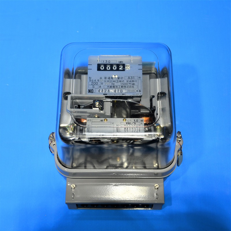 大崎電気工業　A31　三相3線式　200V/5A　60HZ　器普通電力計・変成器付（変成器）