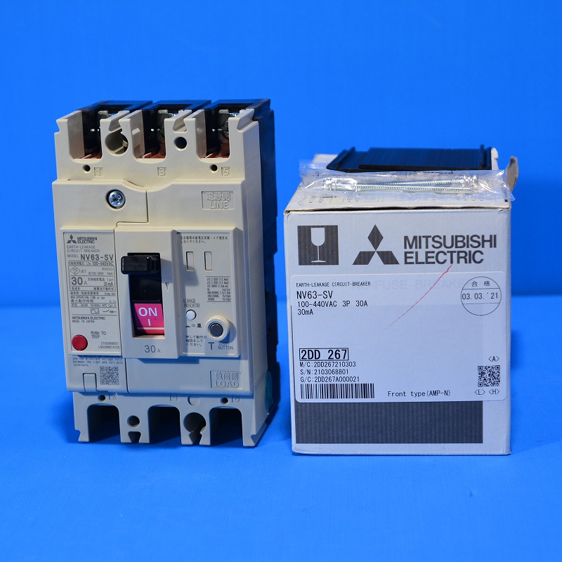 通販 | 三菱電機 NV63-SV 3P30A 30mA 110-440VAC 漏電遮断器（ELB） | アドウイクス株式会社