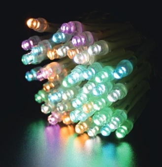 2芯LEDストリングスライト　SG（シャンパンゴールド）　AW-LED100-SG-2B　ブラックコード・100球10M