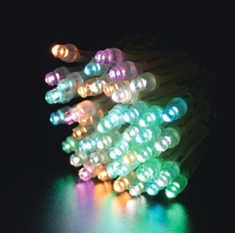 3芯LEDストリングライトVer.Ⅱ　パステルマルチ　3C100PM2　100球　クリアコード