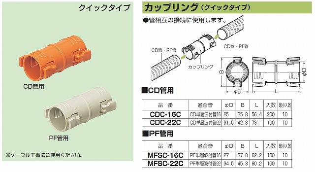 ハイクオリティ 未来工業 MFSC-16C カップリング PF管用 クイック型 10個入 patelassociates.in