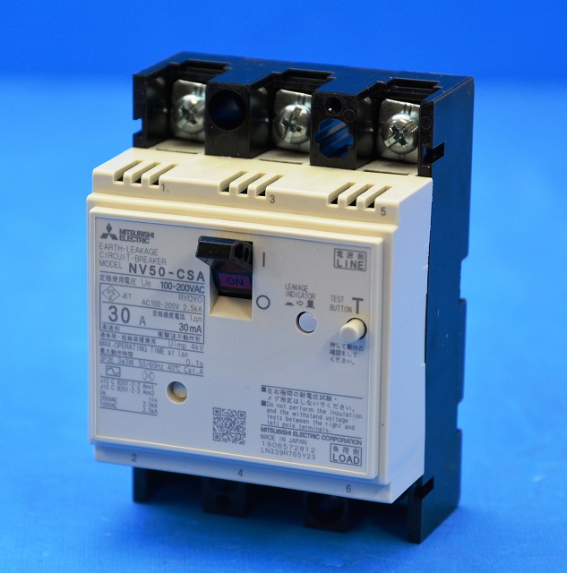 三菱電機 漏電遮断器 FAシリーズ 制御盤用 縦寸法72mm 簡易裏面配線 NV30-FA 3P 15A 100-200V 30MA - 1
