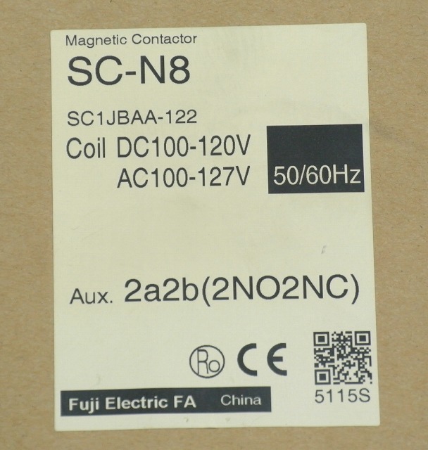 通販 | 富士電機 SC-N8 コイル100V 2a2b 電磁接触器(ケースカバーなし