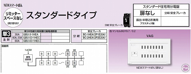 テンパール工業 VAG35182 主幹50AELB 18+2 NEWスマートばんの激安通販